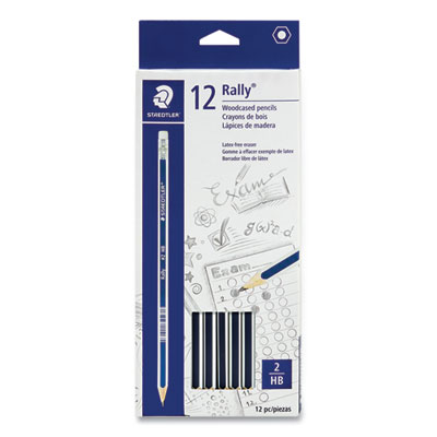 Staedtler 13218HBC12 Woodcase Pencil, Hb #2, Black Lead, Blue/white Barrel, - Afbeelding 1 van 1