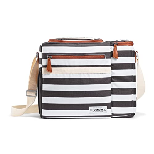 FIT&FRESH 1354FFSC2947 BLACK AND WHITE HORIZONTAL STRIPE BAG - Picture 1 of 1