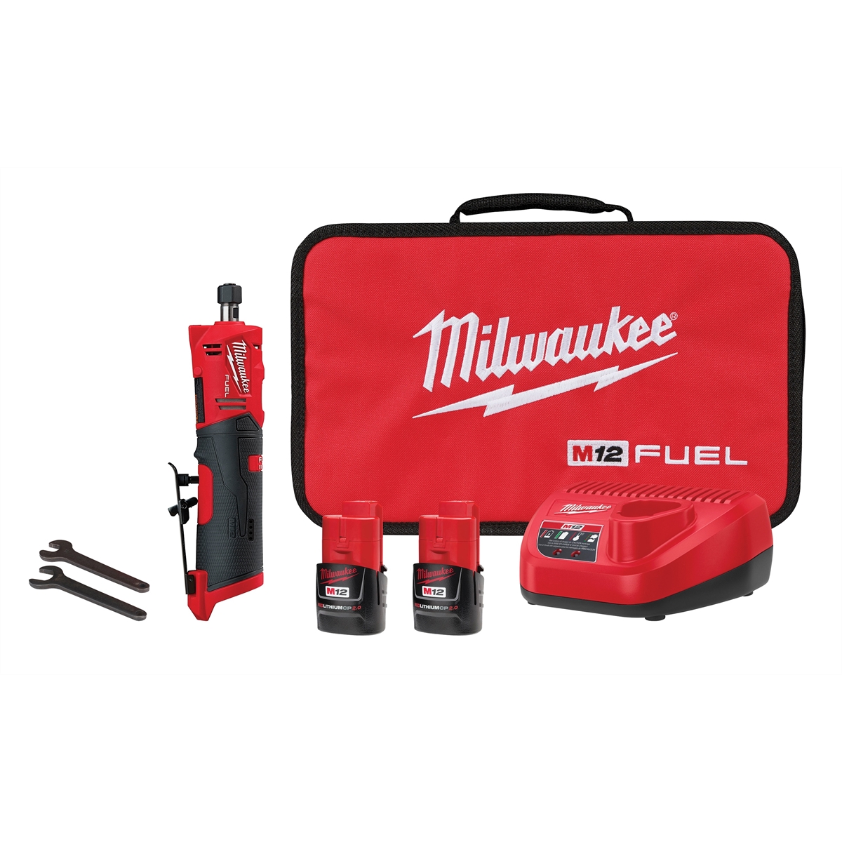Milwaukee Electric Tools 2486-22 M12 Fuel Inline Die Grinder W/ [2] Batteries