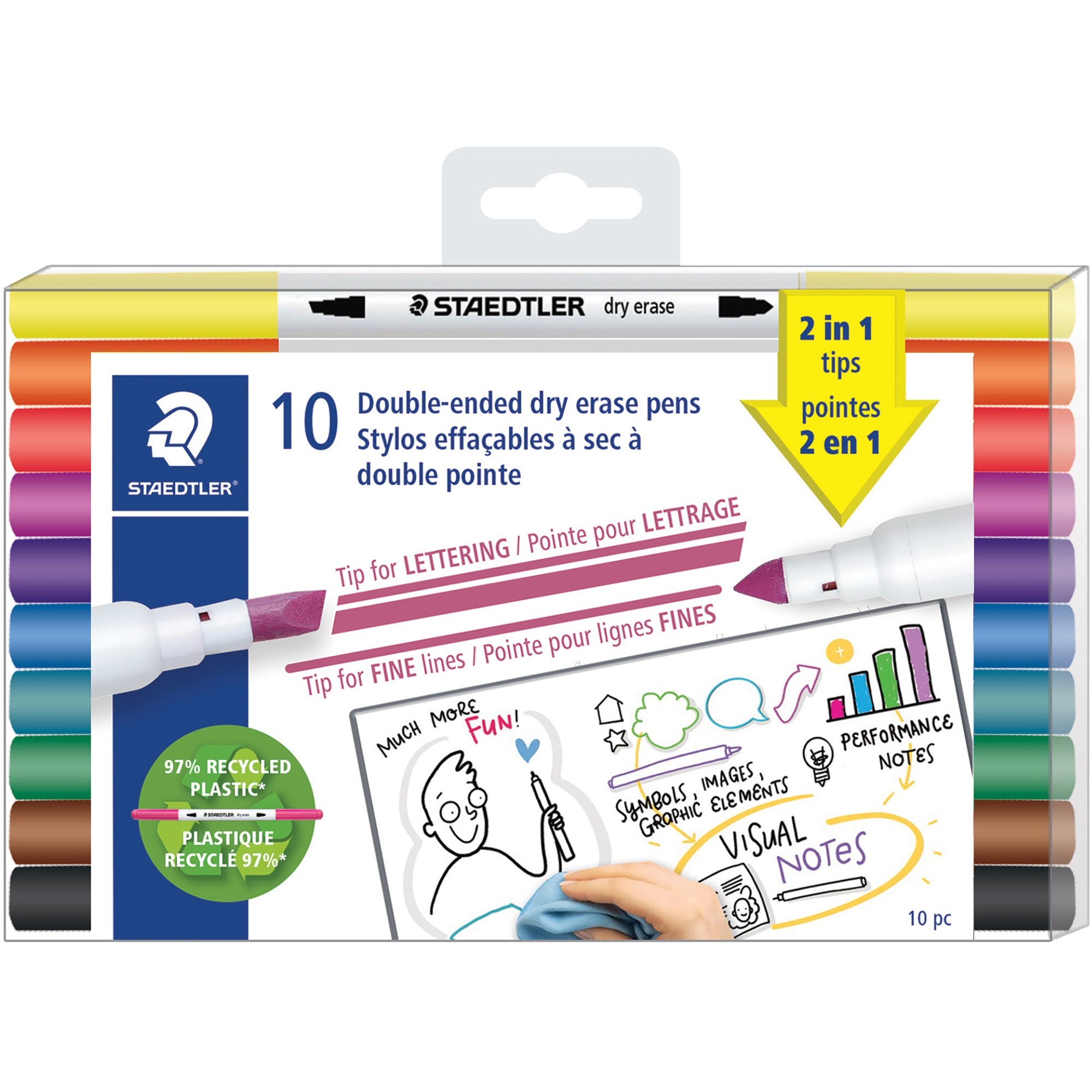 Staedtler Double-ended Dry Erase Pens (3010tb10a6) - 第 1/1 張圖片