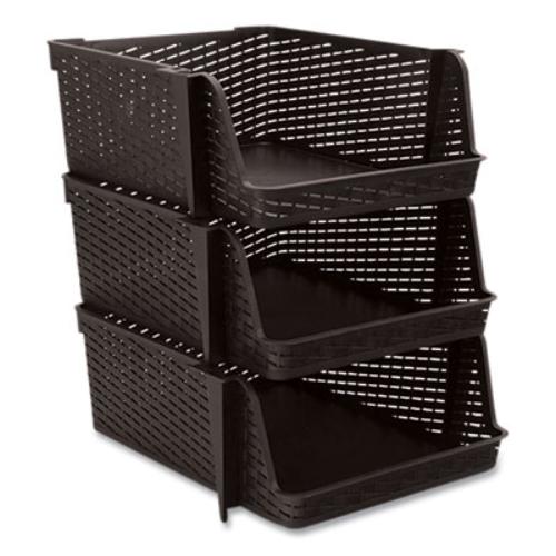 Ace Office 39221 Nest And Stack Open Lid Storage Bin, 13.5 X 15 X 8.5, Black, - Picture 1 of 1
