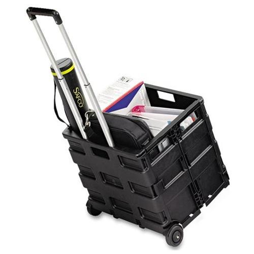 Safco 4054BL Stow Away Folding Caddy 50 Lb Capacity Silver