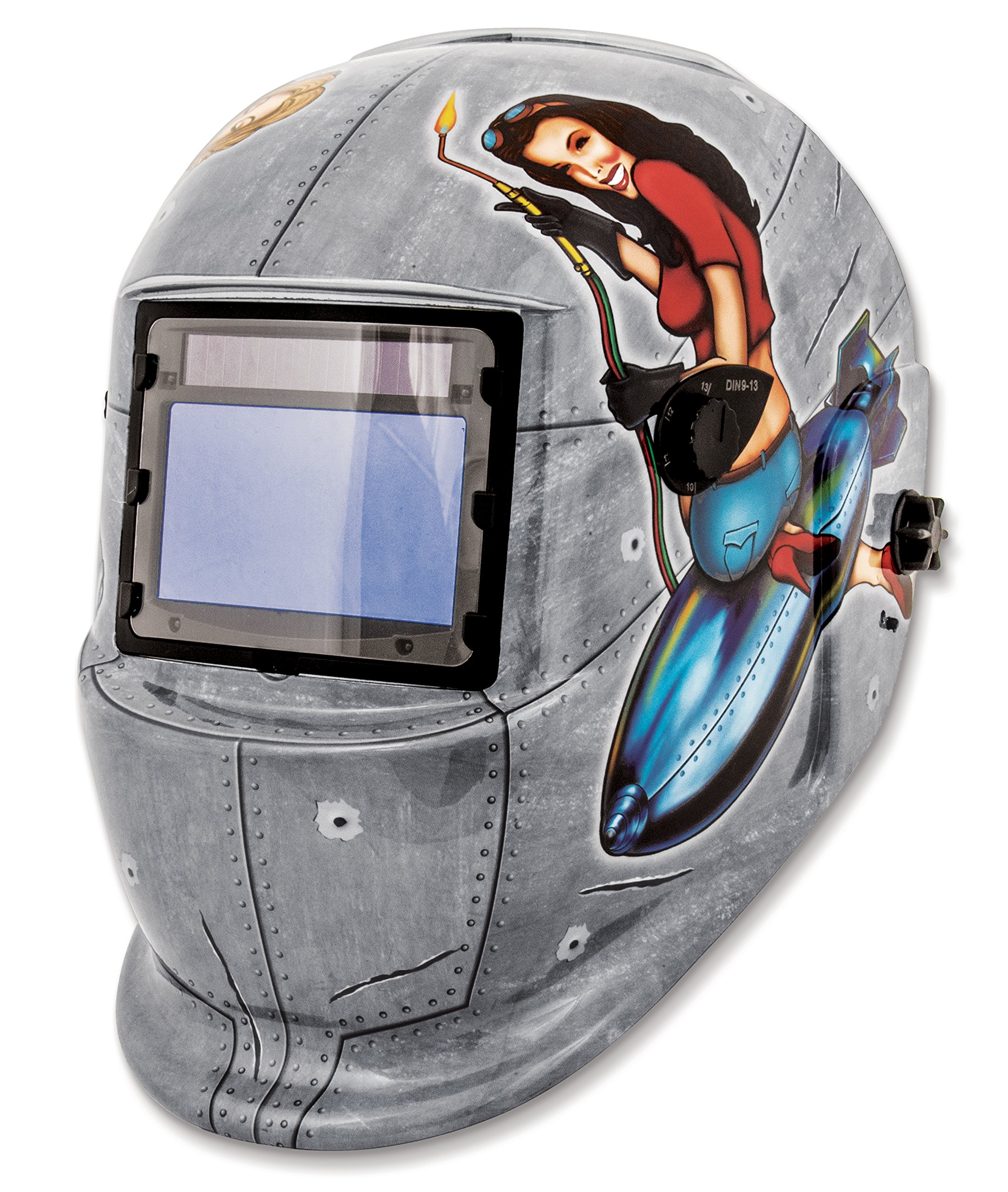 Titan 41288 Solar Powered Auto Darkening Welding Helmet, Pin Up Girls