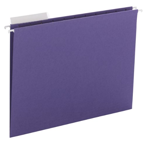Smead 64023 Purple Hanging File Folders - Letter - 8.50" X 11" - 1/3 Tab Cut -