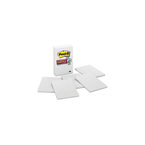 3M 660SSGRID Post-it Super Sticky Notes 4"x6" White 50 Sheets