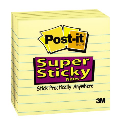 3M 6756SSCY Post-it Super Sticky Notes 4"x4" Yellow 90 Sheets