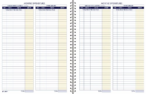 Adams Monthly Bookkeeping Record - Spiral Bound - White - 1each (AFR71)