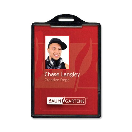 Baumgartens BAU68320 Vertical ID Card Holder 25 Pack Black