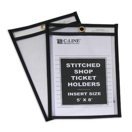 C-Line Products CLI46058 Stitched Plastic Ticket Holder 5x8 Clear 25/Box