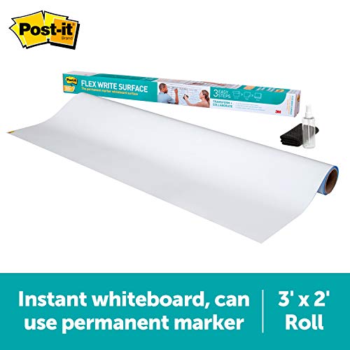 Post-it Flex Write Surface, 3 x 2 ft, The Permanent Marker Whiteboard Surface