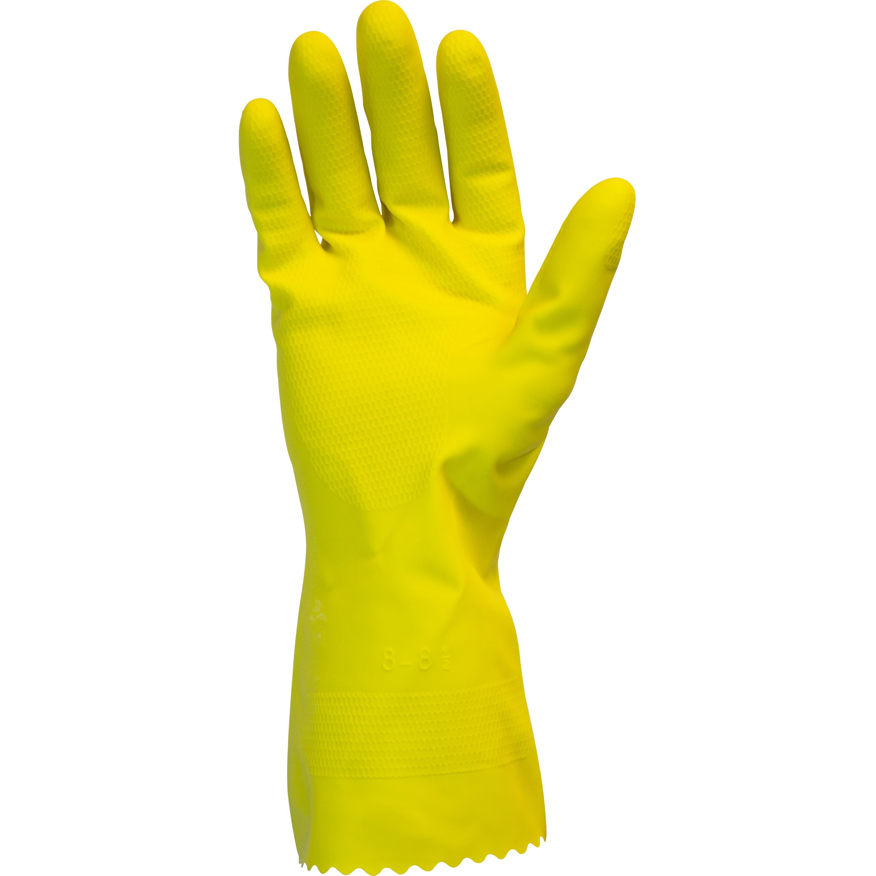 Safety Zone Yellow Flock Lined Latex Gloves (grfysm1s) - Afbeelding 1 van 1