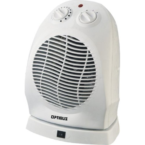 Optimus H-1382 Portable Oscillating Fan Heater With Thermostat (h1382)