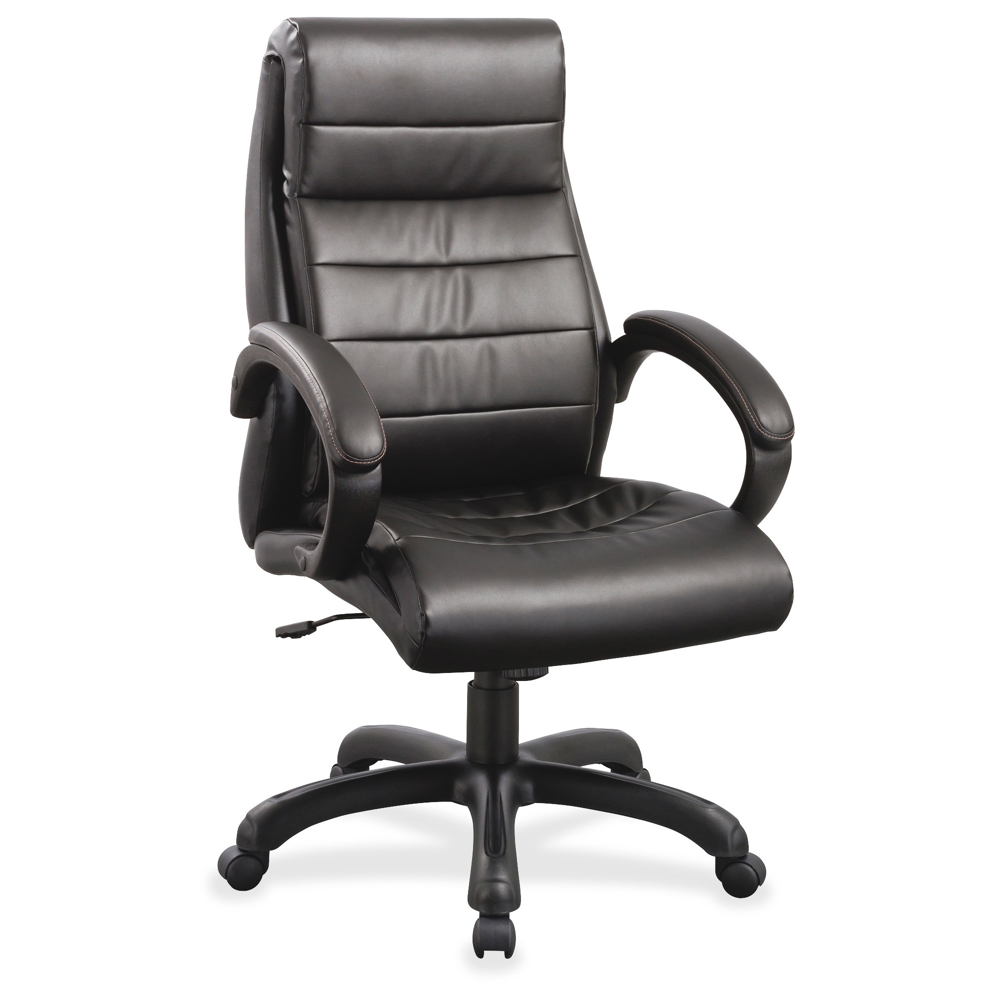 Lorell LLR59532 Deluxe High-back Leather Chair Black