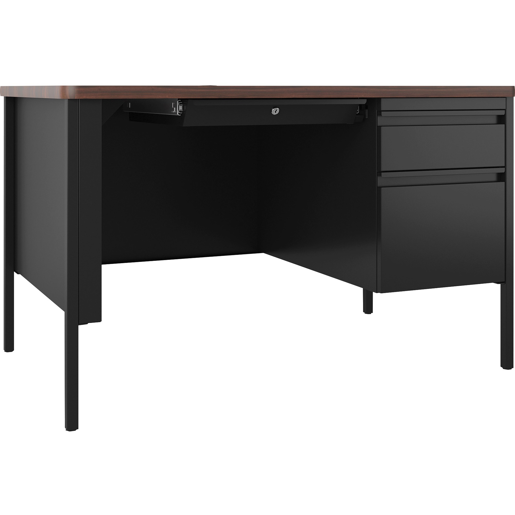 Lorell Fortress Series Walnut Top Teacher's Desk (llr-66939) (llr66939)