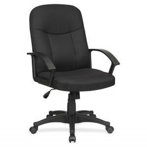Lorell LLR84552 Executive Mid-back Chair Black Fabric