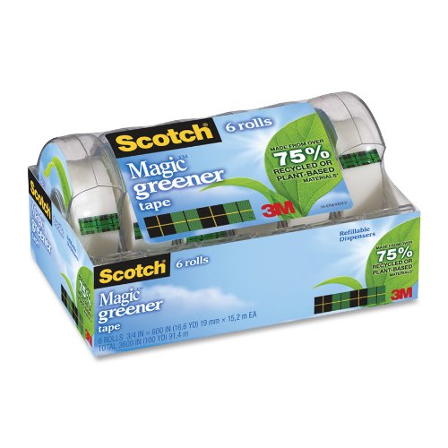 Scotch Magic Greener Tape - 0.75" Width X 50 Ft Length - Plastic - Photo-safe,