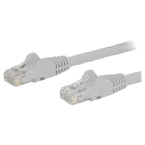 StarTech.com 12ft White Cat6 Patch Cable with Snagless RJ45 Connectors - Cat6