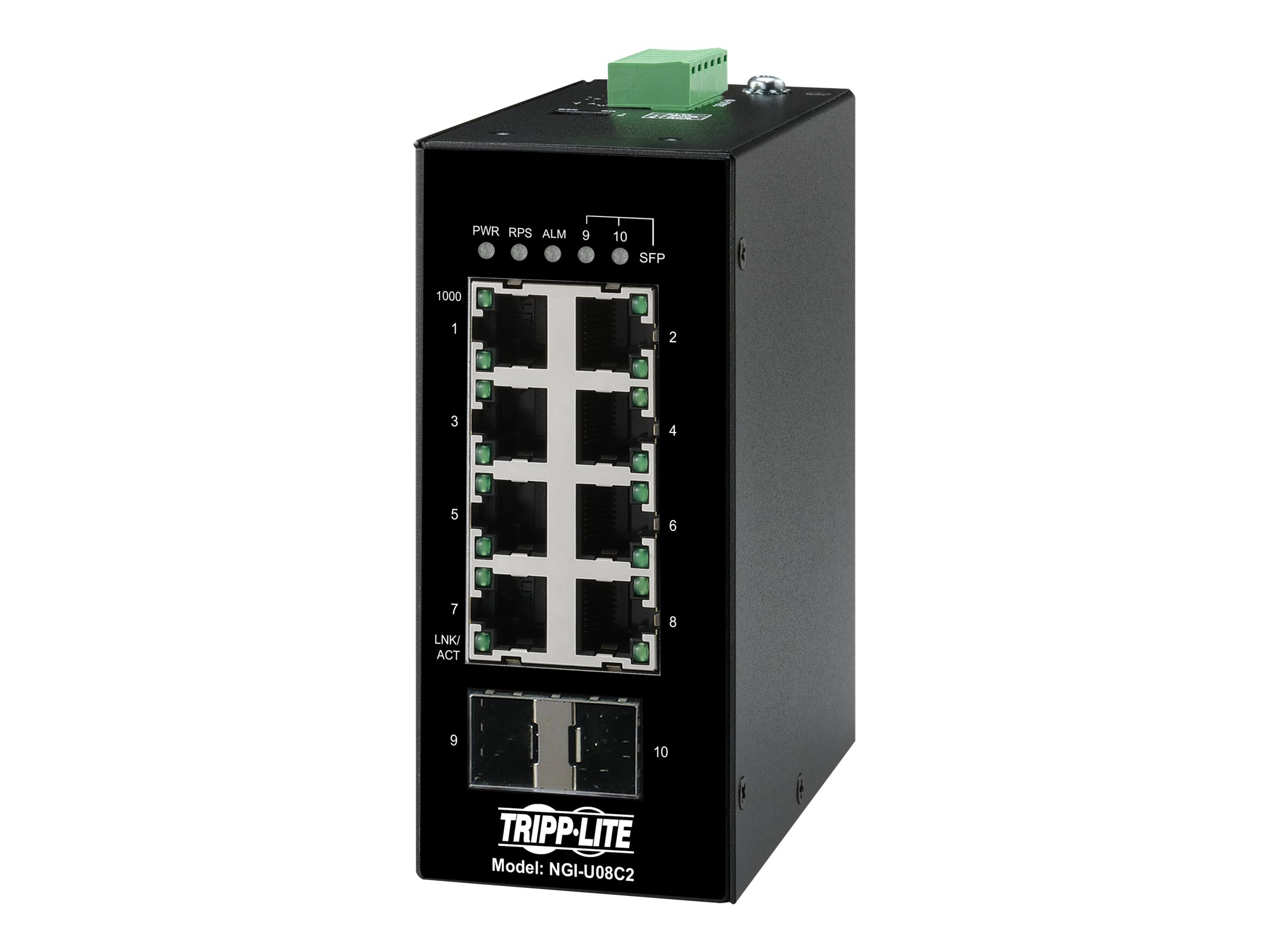 Ethernet-коммутатор Tripp Lite с неуправляемым 8-портовым промышленным креплением на DIN 10/100 Мбит/с