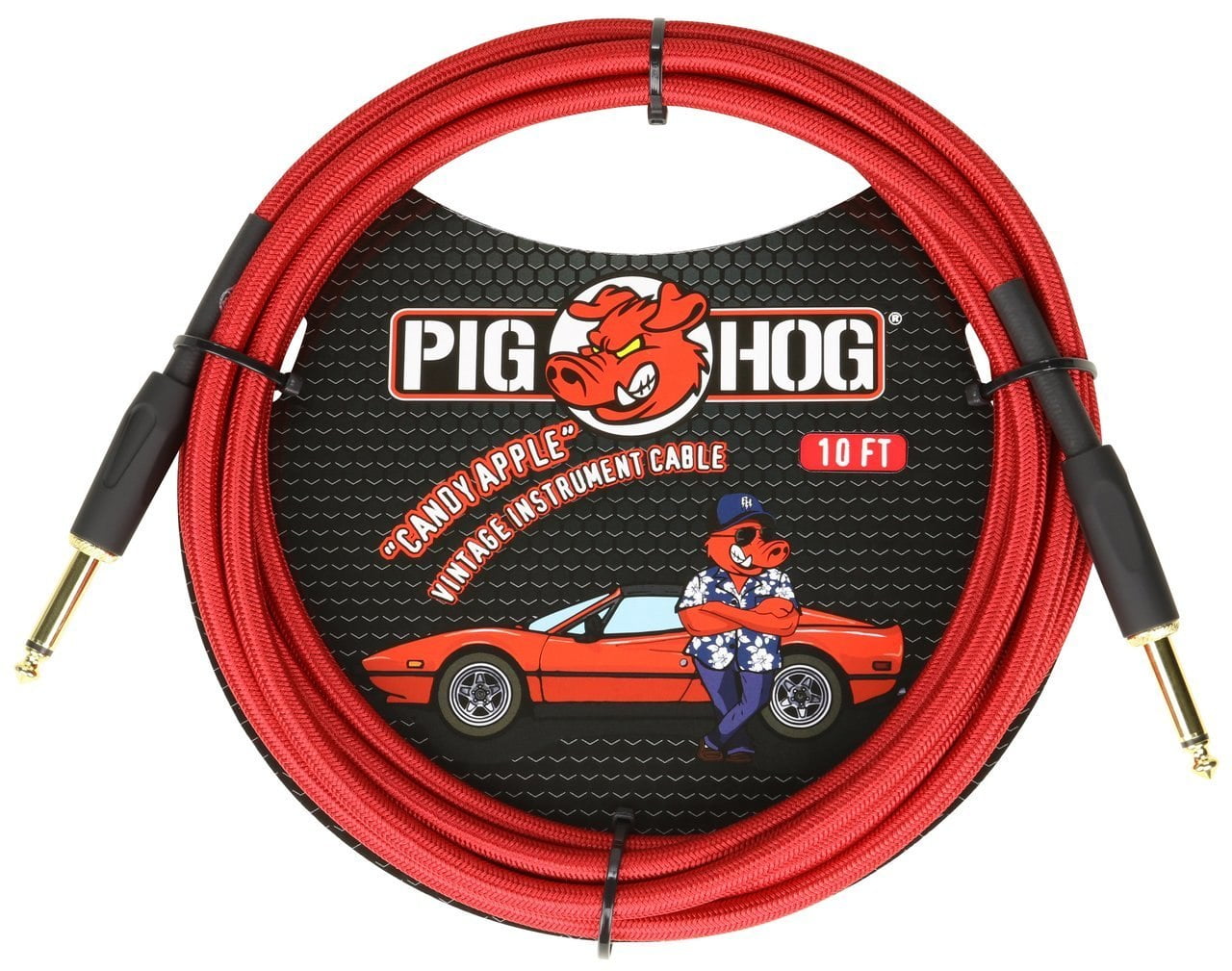 Pig Hog PCH10CA 10' Candy for Apple Instrument Cable