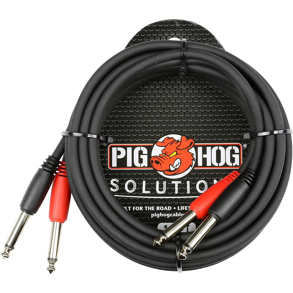 Pig Hog PD21410 10ft 1/4 To 1/4 Dual Cable