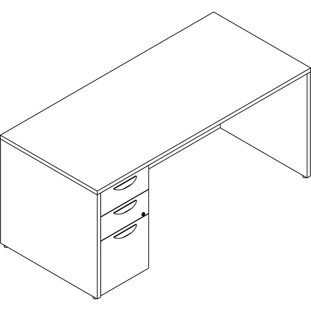 Lorell Prominence 2.0 Gray Elm Laminate Desk Unit (pd3066lspge)