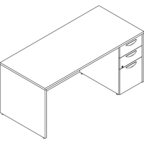 Lorell Prominence 2.0 Gray Elm Laminate Desk Unit (pd3066rspge)