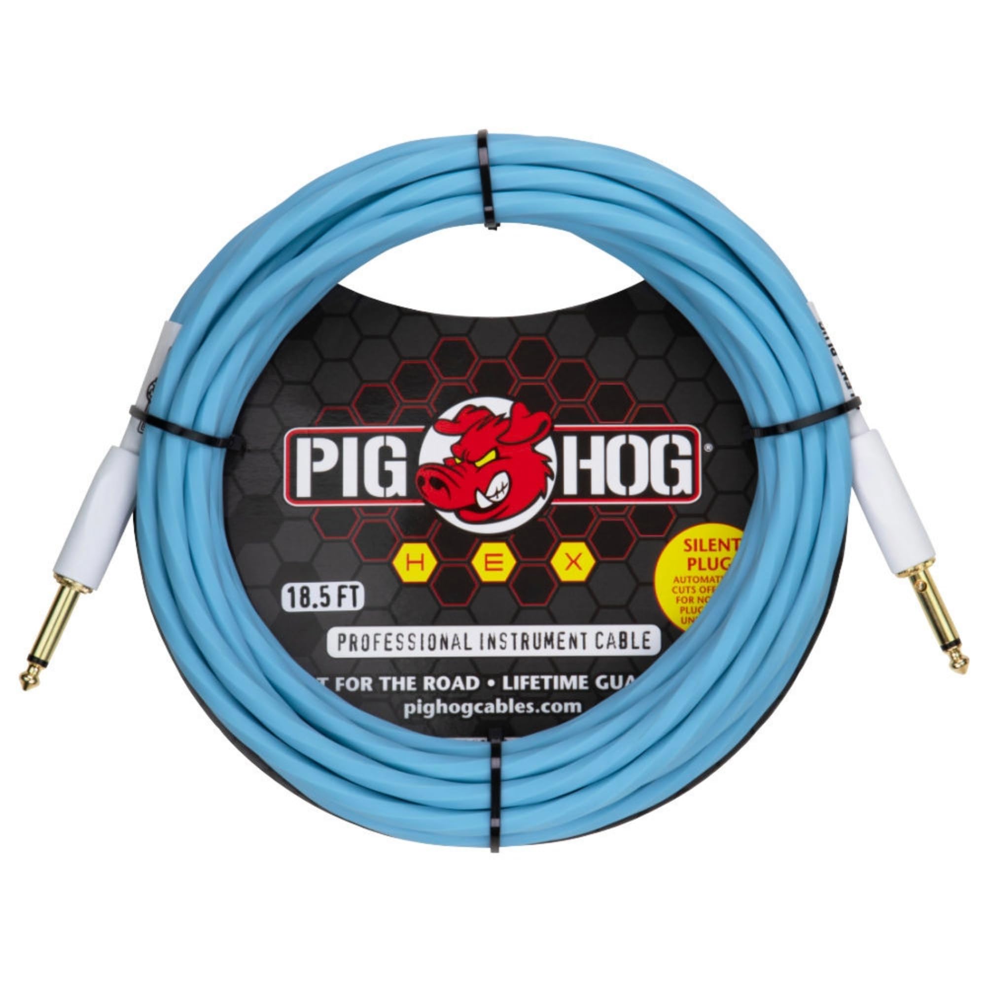 Pig Hog PHSH186DB Hex Series Silent Cable 18.6' - Daphne Blue