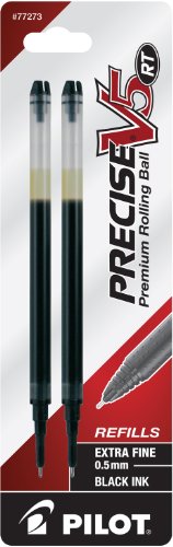Pilot PIL77273 Precise V5rt Refill 0.5mm Black 2-Pack