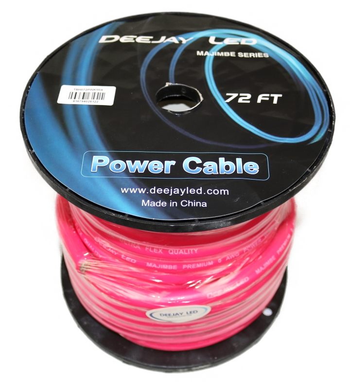 Deejay Led TBH072PINKMIX 0 Gauge 72 Ft 70% Aluminum/30% Copper Power Cable Used - Afbeelding 1 van 1