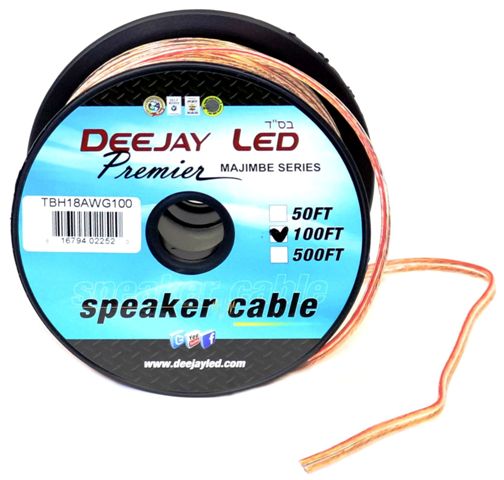Deejay LED TBH18AWG100 18 Ga 100 Ft Speaker Wire Spoo