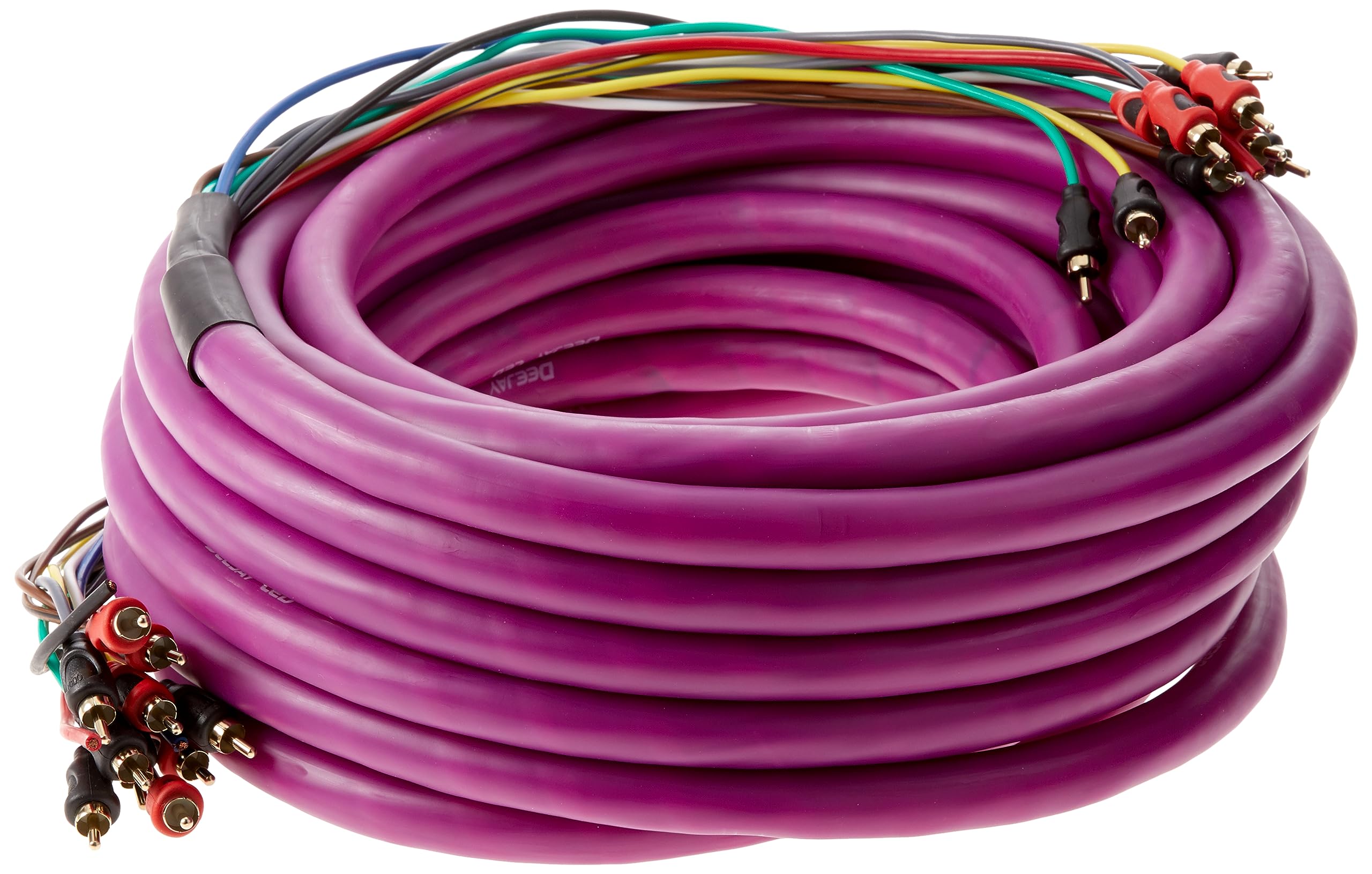 Deejay LED TBHMED36PURPLE Purple 36ft 10rca 3 Power Copp