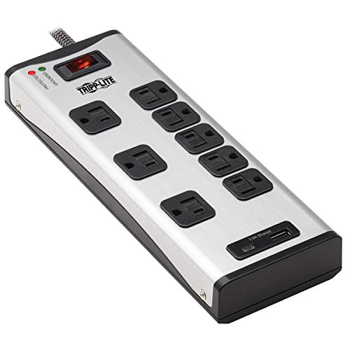 Сетевой фильтр Tripp Lite Power Strip с 8 металлическими розетками, 1 USB-A и 1 USB C для зарядки
