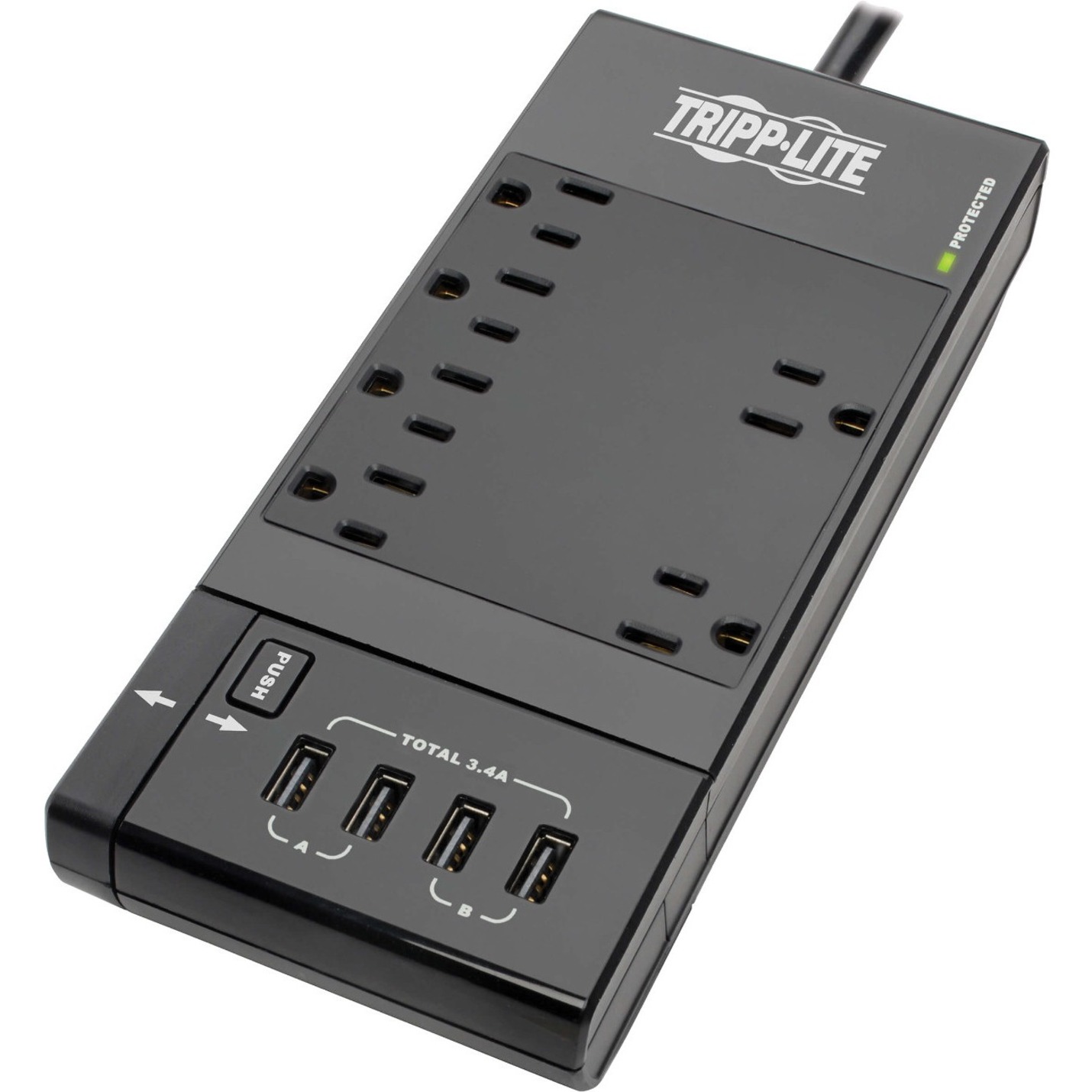Сетевой фильтр Tripp Lite Safe-IT с 6 выходами 4 выдвижными USB-портами 8-футовым шнуром 9290₽