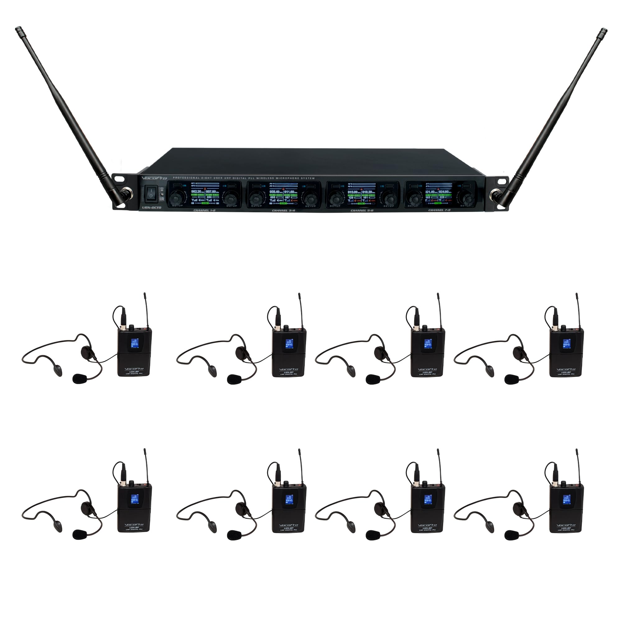 Vocopro UDXPLAY8 UDX-Play-8 Digital UHF Wireless Headset System - each